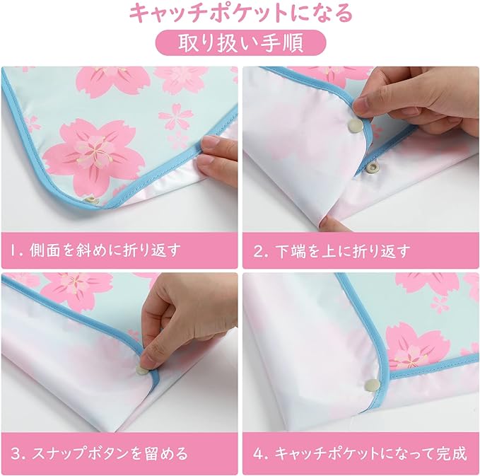 Housolution Nursing Apron, Set of 2, Nursing Apron, Meal Apron, For Women, Adults, Nursing Apron, Waterproof, Stain Resistant, Washable, Repeated Use, With Pockets, Cherry Blossom Pink & Blue - NewNest Australia