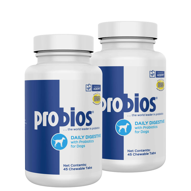 Probios Chewable Tablets for Dogs, Daily Probiotic Supplement for Gut Health, Digestion & Immune Support, Improves Microbiome Balance During Stress, Travel, Chicken Liver, 45 Count (Pack of 2) 45 Count (Pack of 2)