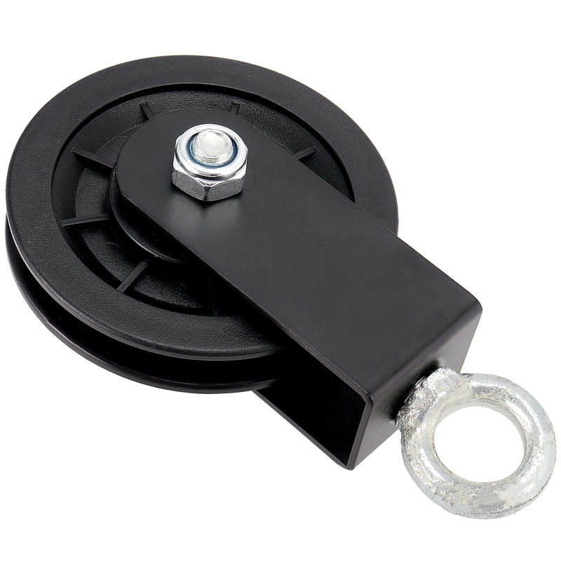 MAAIGU 2 PCS 3.54 in/90 mm Cable Pulley Wheel, 360 Degree Silent Detachable Rotation Traction Wheel, Heavy Duty Mute Swivel Fitness Pulley Wheel for DIY Gym Pulley System, Equipment Replacement, Hoist
