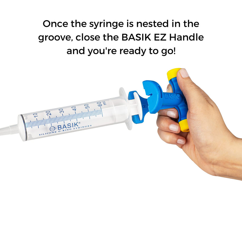 BASIK EZ Syringe Handle Perfect For Enteral Feeding Tube Feeding Size Small - Medium Available In 2 Sizes Syringe Not Included