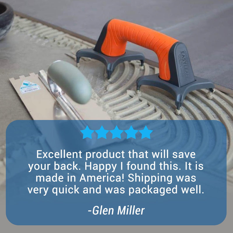 EasyLean Trowel Support Tool, Proudly Made-in-the-USA, Handy Hand Tool for Flooring, Drywall, Cement, and Adhesive Application, Support Tool for Floor Installers with Anti-Slip Spare Feet.