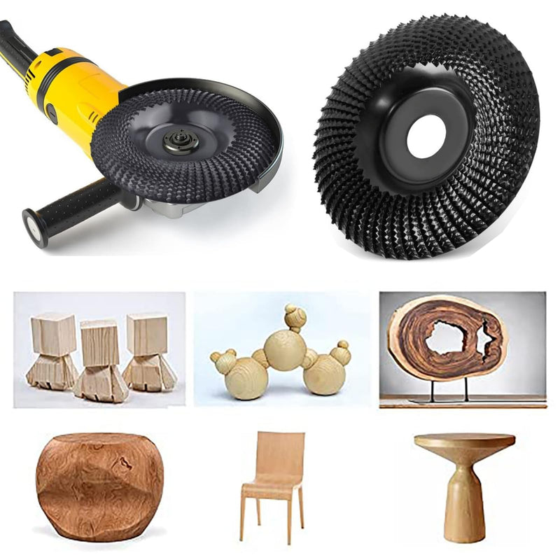 Wood Carving Disc 4 1/2 Inch for Angle Grinder Grinder Wheel Disc,Wood Shaping Grinding Wheel with 7/8” to 5/8" Arbor