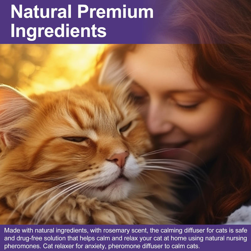 Cat Pheromone Calming Diffuser Starter Kit, 1 Plug-in Diffuser & 3 Refills (48ml Each), Up to 90 Days Supply, Helps Reduce Scratching, Urine Marking & Stress, for Multi-Cat Homes & New Environments