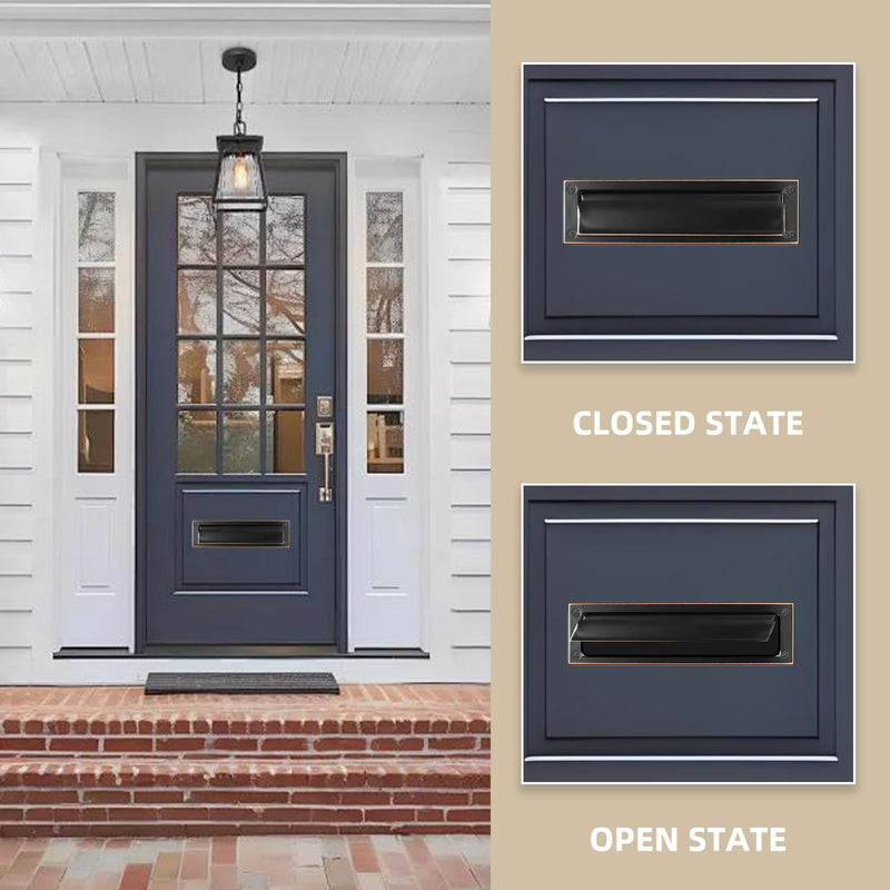 Mail Slot Matte Black,13Inch Stainless Steel Mail Slot Cover for Front Door.Mailbox Door Replacement for Wall,13"×3.7" (Oil Rubbed Bronze, 10Inch) Oil Rubbed Bronze