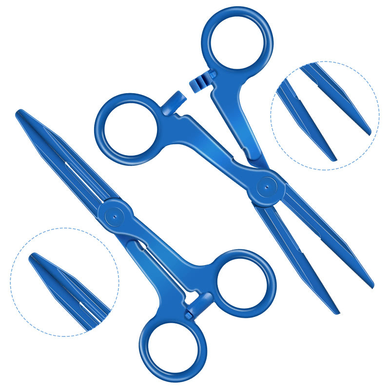 100 Pieces White Umbilical Cord Clamps and 1 Hemostatic Forcep, Disposable Umbilical Cord Clips Whelping Kit for Veterinary, Home Birth, Obstetrical Kit, Midwife Emergency Birth Supply