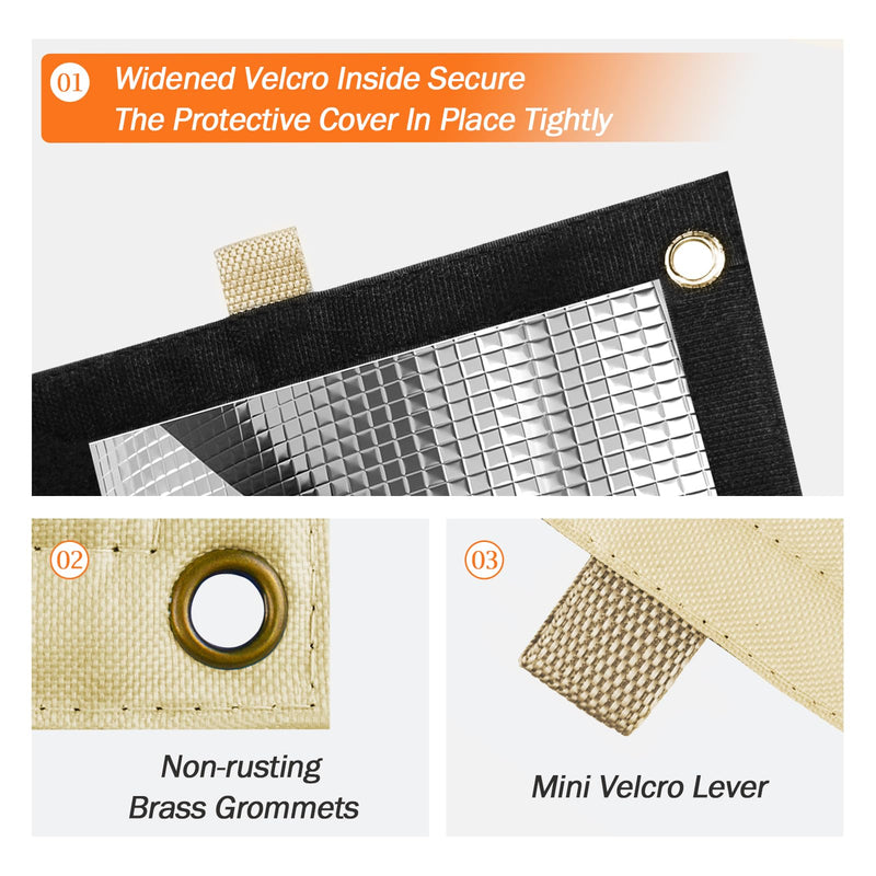 Backflow Preventer Cover Insulated Pouch (5°F) - Pressure Vacuum Breaker Cover - Winter Water Well Pump Covers Sprinkler Valve Cover Insulated - Protects from Severe Snow and Intense Sun 13"W x 12"H Beige