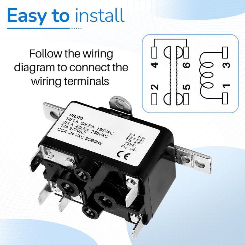90370 General Purpose 24V AC Relay, 12A Load, SPDT Contacts – Reliable Fan Control for Electromechanical Applications