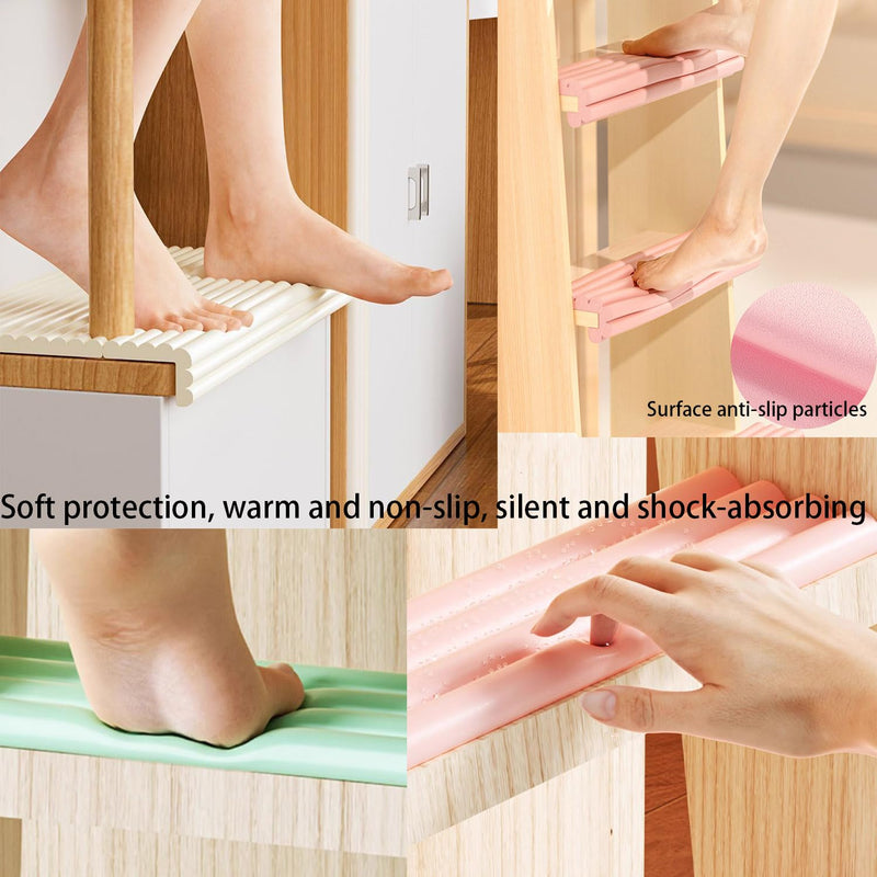 Bunk Bed Ladder Pads,Self-Adhesive Bunk Bed Ladder Cover Foam Padding,Traction Treads for Stair Steps,Soft Extra-Wide Edge Protector,Furniture 6.5 Ft Black 200X8X0.8CM 1