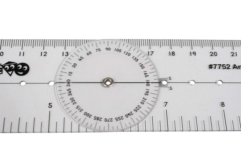 LEARNING ADVANTAGE-7752 Angle Measurement Ruler - Clear, Flexible and Adjustable Geometry Measuring Tool - Measure Angles to 360 Degrees and Lines to 12"