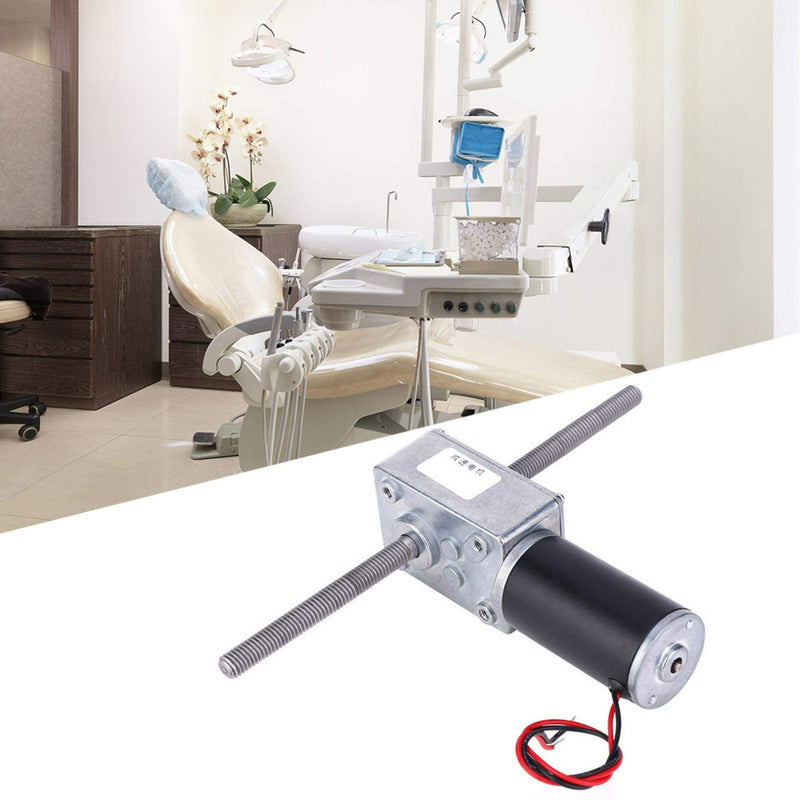 Oumefar Double Shaft Worm Gear Motor, 12V Motor with Metal Gearbox Turbo Worm Speed Reduction Gear Motor M8 Thread Small DC Motor(Reduction Ratio 50)