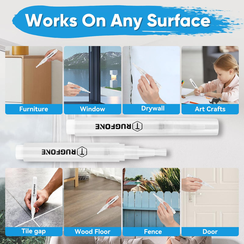 Touch Up Paint Pen 4 Pack Pens Fillable Paint Touch Up Brush Pen for Walls Refillable Paint Touch Up Pen for Wall Repair Funiture Cabinet Wood Floor Window 6ML 4 Count (9 Pcs Kit)