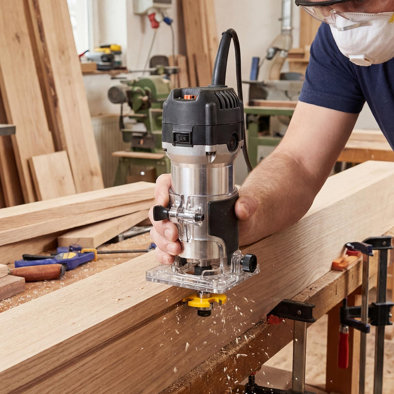 MEANLIN 1/4" Shank Slot Cutter Router Bit Set with Router Collett, 6 Size Cutting Thick: 5/64", 3/32", 1/8", 5/32", 3/16", 1/4"