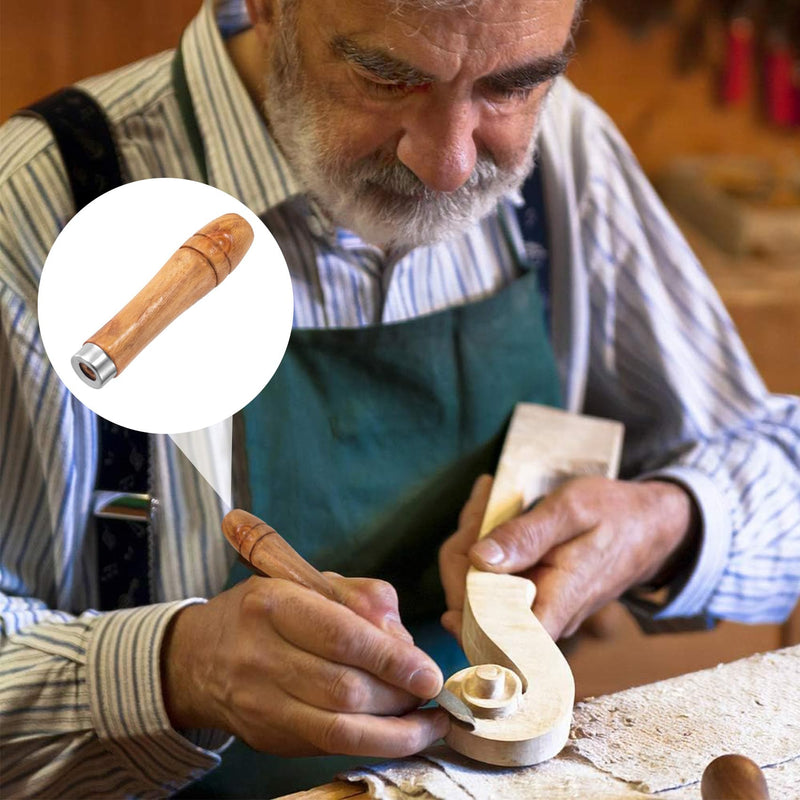 10pcs Wooden File Handles with Metal Collar, Medium Wooden Handle for 6"-8" File & Large Wood Handle for 10"-12" File, Ergonomic Wood Handle for File Screwdriver Hand Drill