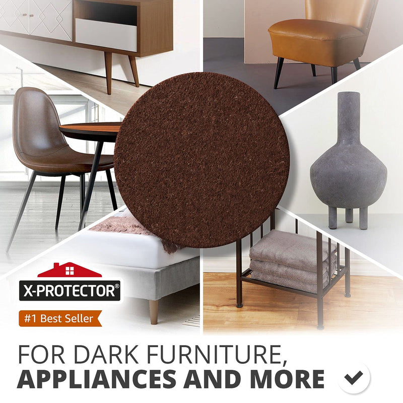 X-PROTECTOR 357 pcs Premium Huge Pack Felt Furniture Pads! Quantity of Furniture Sliders with Many Big Sizes – Your Ideal Floor Protectors. Protect Your Hardwood & Laminate Floor! 357 PCS Brown