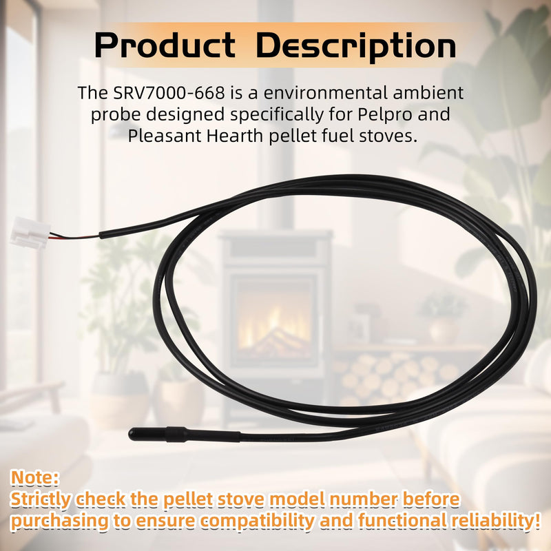 SRV7000-668 Environmental Ambient Probe for Pelpro PP60, PP70, PP130, PP150, TSC90 and Pleasant Hearth PPC90, PH35PS, PHC90, PH50PS, PH50CABPS - Replaces NBK 21097, PH-668