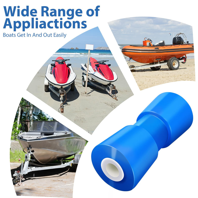 Heavy Duty Boat Trailer Keel Roller,8/10/12 Inch PU Blue Marine Roller Replacement for Boat Trailers 8inch