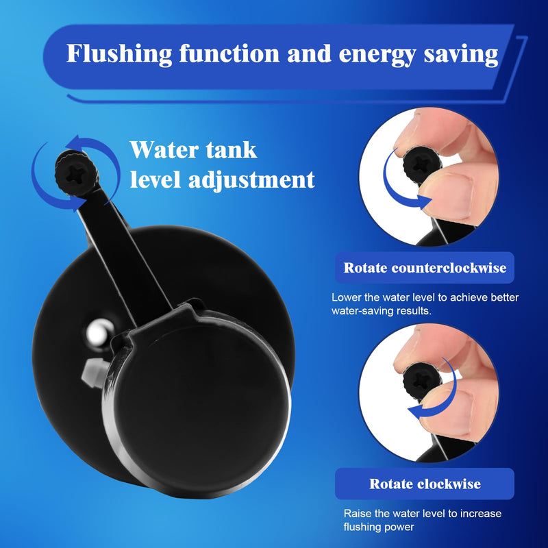 Toilet Fill Toilet Valve Kit & Canister Flush Valve, Compatible with Kohler GP1229656 AquaPiston, Quiet & Water-Saving, Adjustable Float, G3/4" Inlet, Includes Filter, Refill Tube & Chain Black