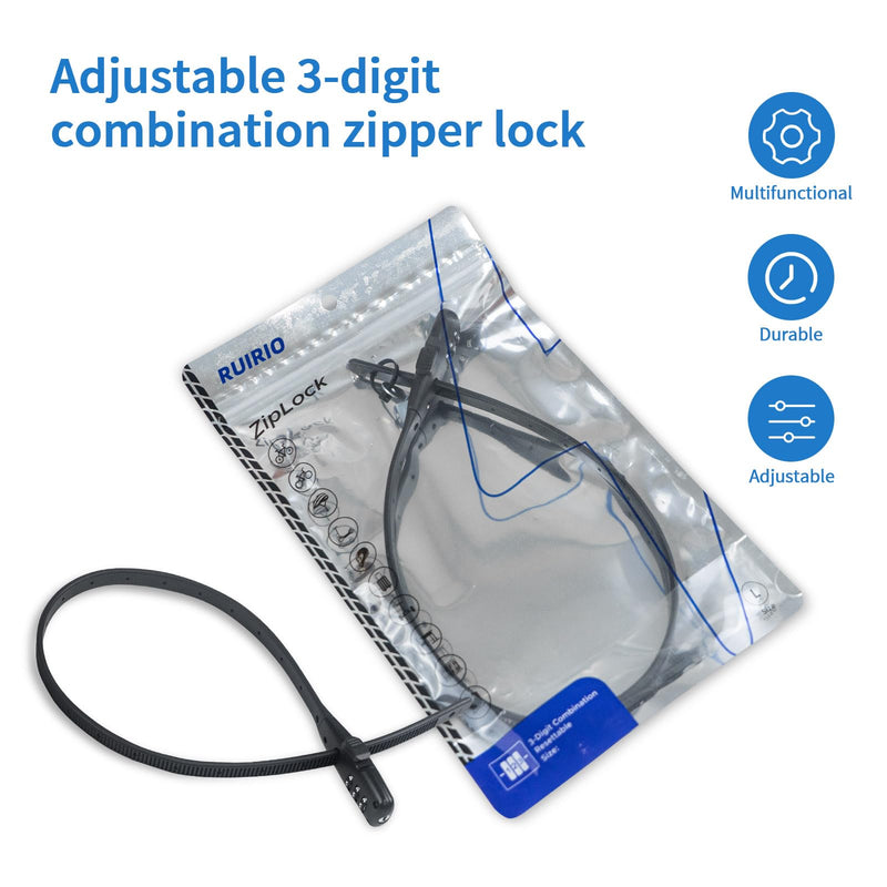 Zip Tie Lock Adjustable Cable Lock for Kids Bike, Fridge, Scooter, Bike Rack, Cabinets, Drawers, Gates, Fences, Helmet,Toolboxes, Lightweight Bicycle Lock, 2 Pack (Black) Black