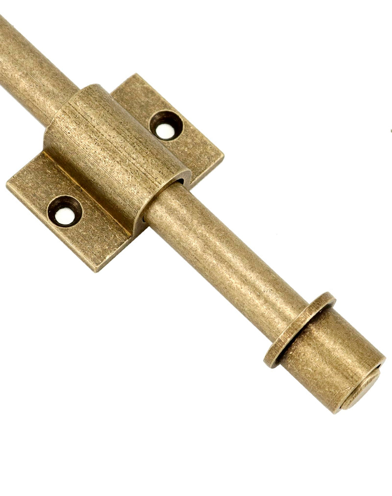 QWORK 10 Inch Solid Bronze Heavy Duty Cane Bolt Extra Wide Antique Style Sliding Bolt Latch for Double Doors, Sheds, Garages, and More Oil Rubbed Bronze Finish 2 Pcs