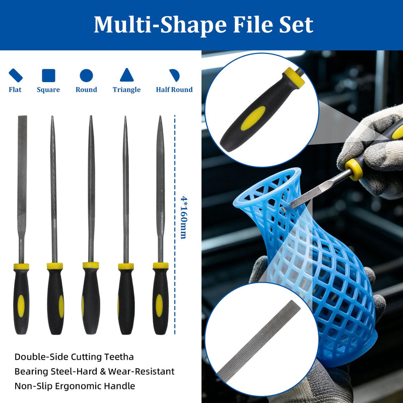 170PCS 3D Printer Tool Kit with Precision Screwdriver Set, 3D Printing Accessories for Cleaning & Finishing, Includes Nozzle Cleaning Needles, Deburring Tool, Engraving Knife, Metal Files, PTFE Tube C