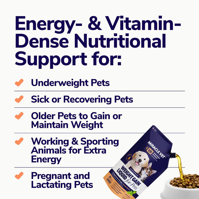 High-Calorie Weight Gainer for Dogs & Cats - Multivitamin Nutritional Supplement Gel, Omega Fish Oil, Calcium - Puppy, Senior, Prenatal Cat & Dog Vitamins, Supplements for Weight Gain 16 oz - NewNest Australia