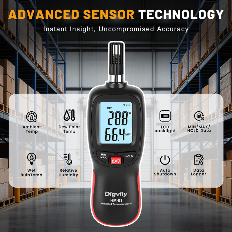 HM-01 Digital Psychrometer & Temperature Humidity Meter