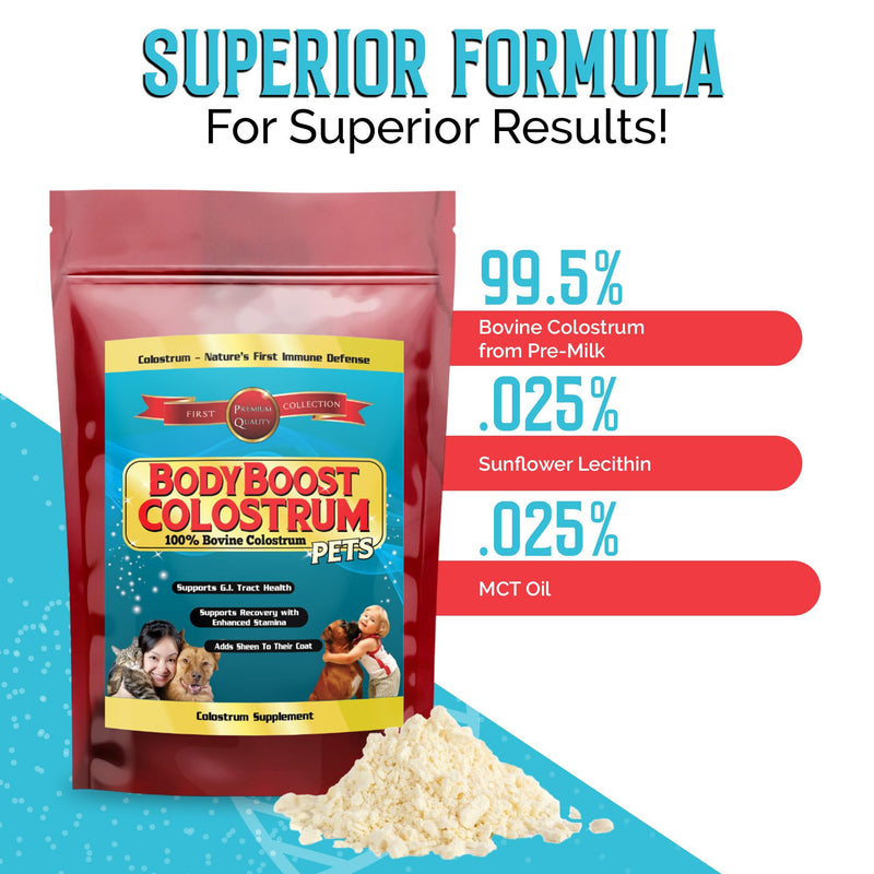 Bovine Colostrum for Dogs and Cats, Organic Immune Support Supplement for Allergy and Itch Relief, Grass Fed Colostrum Powder for Pets, Dog Gut Health, All Ages, 8 oz 8 oz Pet - PawsPlanet Australia