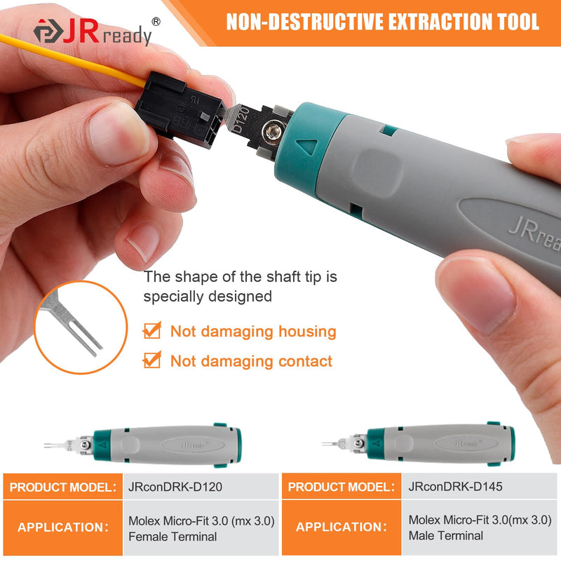 JRready ST6489 Micro-Fit 3.0 Dual Row 2 4 6 8 Circuits Connector kit, w/Crimp Terminals 20-24 AWG, Molex Extraction Tool, Compatible with Molex Micro-Fit 3.0 Connector, 3.0mm Pitch, 446 Pcs Micro-Fit 3.0 Connector Kit