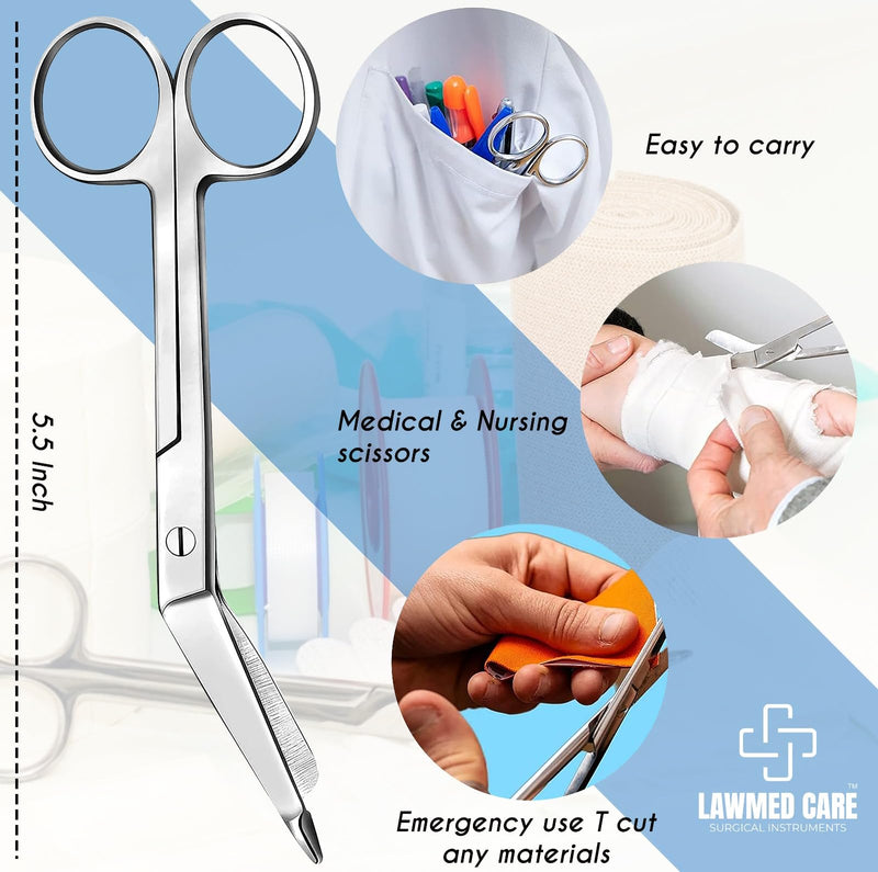 Medical Scissors - EMT and Trauma Shears - 5.5 Inch Nursing and Surgical Scissors - Stainless Steel Bandage Scissors for Nurses 5.5"