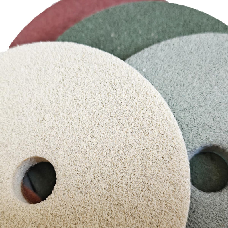 7" 7PCS Diamond Sponge Fiber Polishing Pad 300-10000 Grit - Polishing Tile Stone Marble Concrete Clean Wet Use Buffing Pad(7pcs,7 Inches)