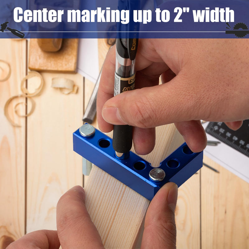 Mini Small Square Center Finder Woodworking 90 Degree Precision Measuring Small Square Tool, Center Finder Woodworking Machinist Square Gauge Mini Layout Marking Tool Blue
