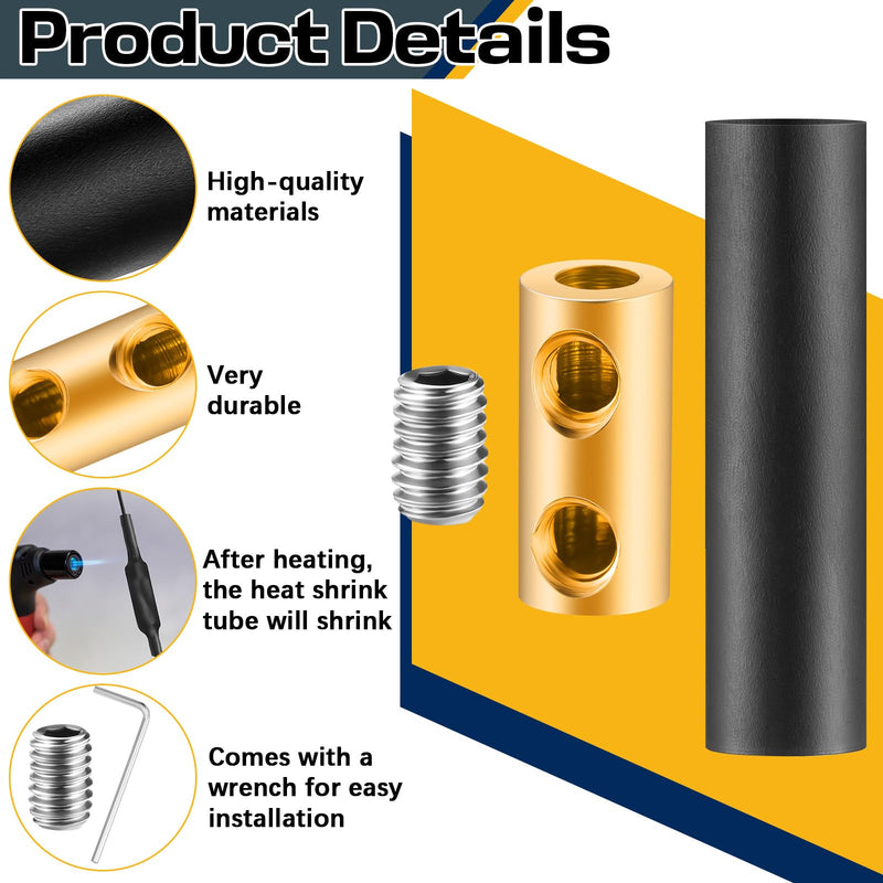 15 Sets Underground Wire Splice Kit Wire Connectors Suit for Wire Under 12 Awg 60 Amp Splicing Quick Wiring Connection Nut Kit Terminal with Shrink Tubes and Screws Circuit Connector