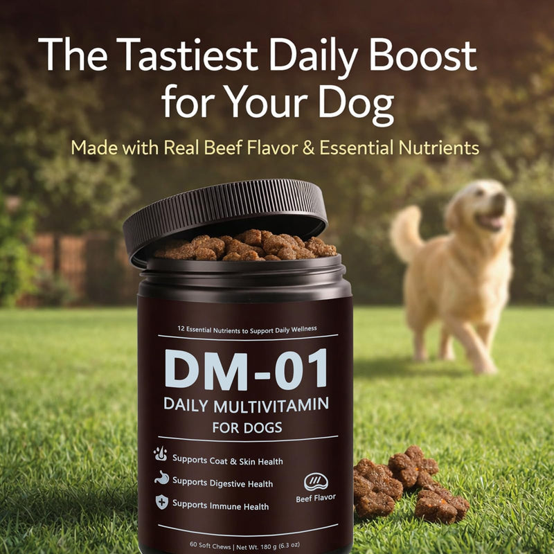 Multivitamin for Dogs, Daily Nutrient Supplement with 12 Essential Nutrients, Soft Chews with Beef Flavor, Designed for Everyday Wellness — 60 Soft Chews (1) 1