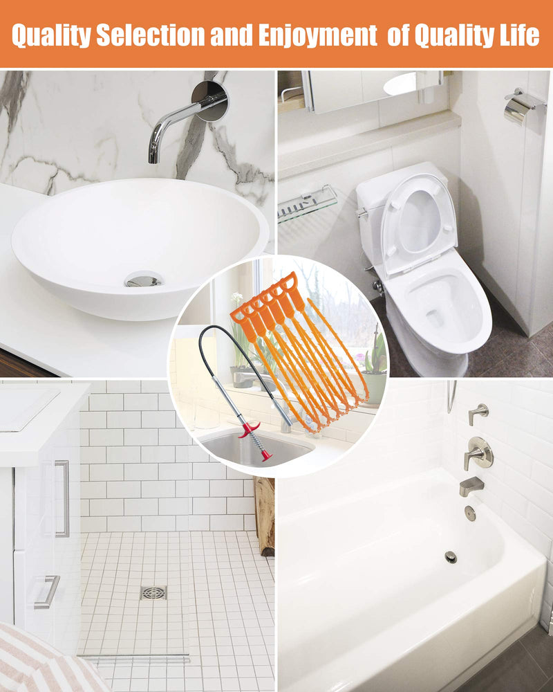 25inch Hair Drain Clog Remover Tool(6pcs), 24inch Drain Cleaner Sticks To Drain Hair Clog For Remover (1pcs), Drain Hair Remover Tool For Sewer, Toilet, Kitchen Sink, Bathroom Tub,(6+1)