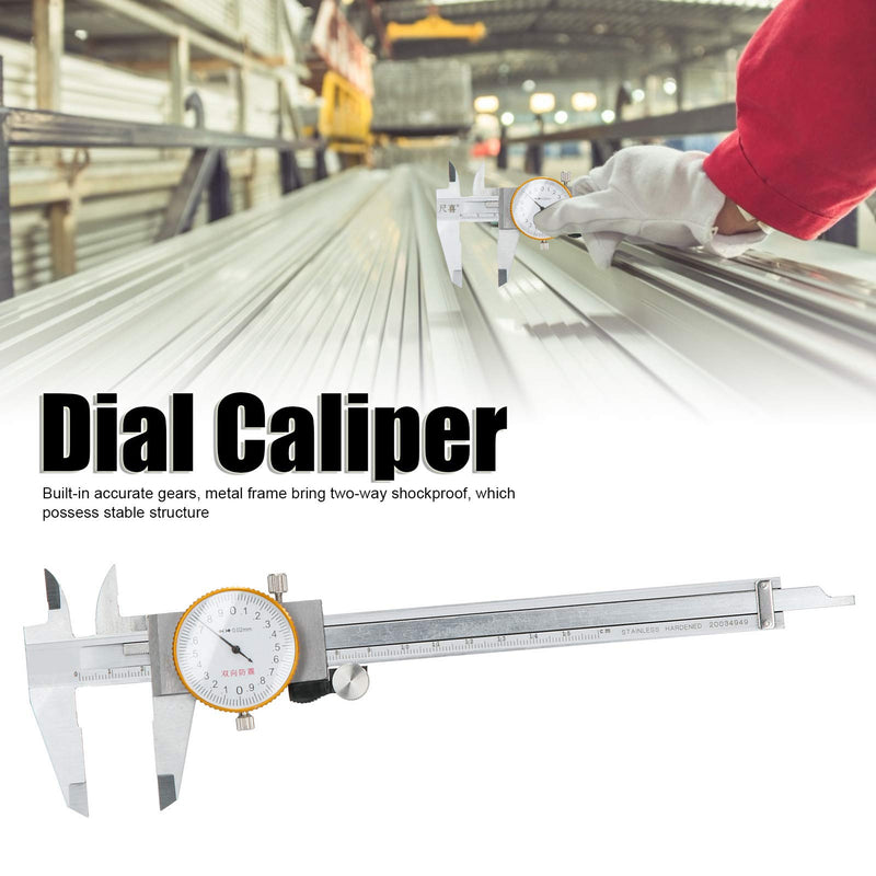 Dial Caliper Vernier, Caliper, Vernier Caliper Gauge Stainless Steel, Metric Caliper, Micrometer, 0.02 Double Shock Stainless Steel Manual Measuring Tool 0‑150mm, Caliper Measuring Tool