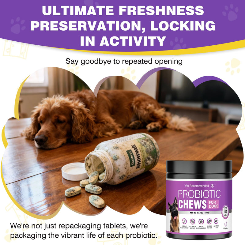 Probiotics for Dogs Dog Probiotics for Digestive Health Gut Health for Dogs Probiotic Dog Chews Probiotics for Dogs Immune Support Chicken Flavor 50ct