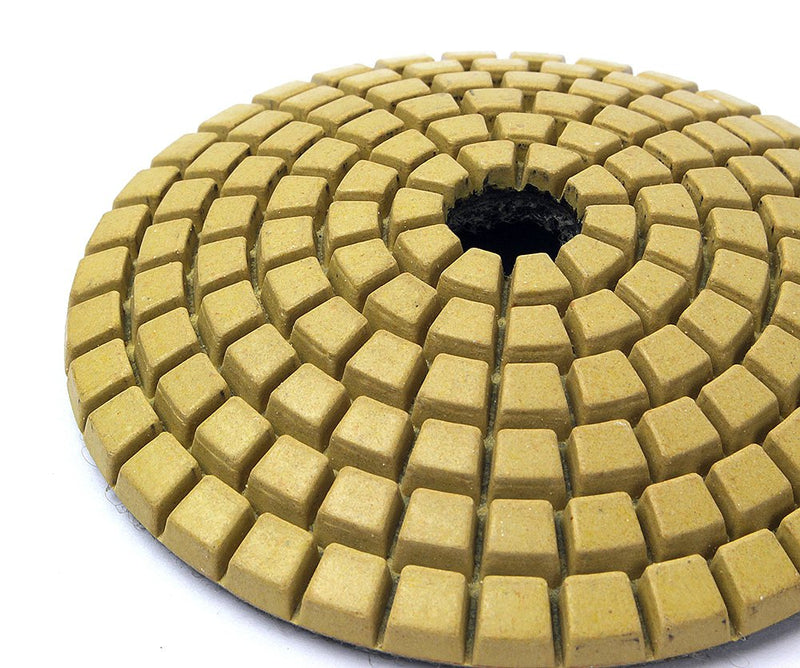 Z-LION 3" Diamond Convex Polishing Pad with 5/8"-11 Thread Backer Pad Convex Disc for Marble Granite 3 inch 8