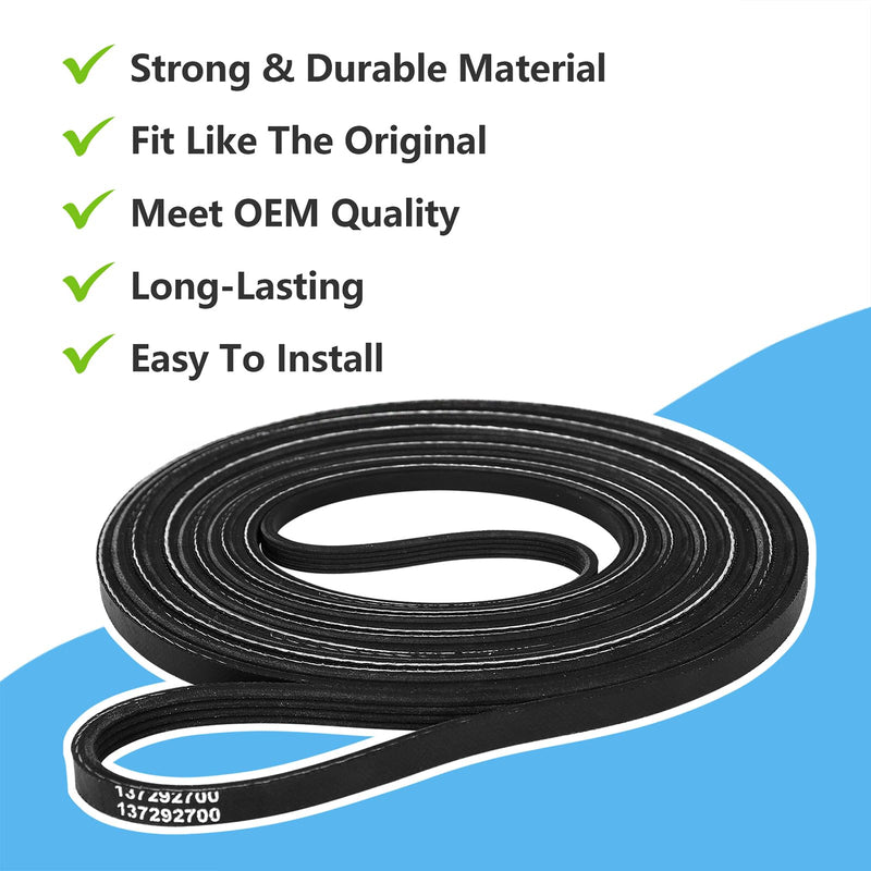 WE12M29 WE03X29897 Dryer Belt Drive Compatible with GE(General Electric)/Hotpoint, Replace for WE12M22, 137292700, WE120122, AP4565702, PS16542496, PS3408299, 134163500, GTD33eask0ww, GTD42easj2ww