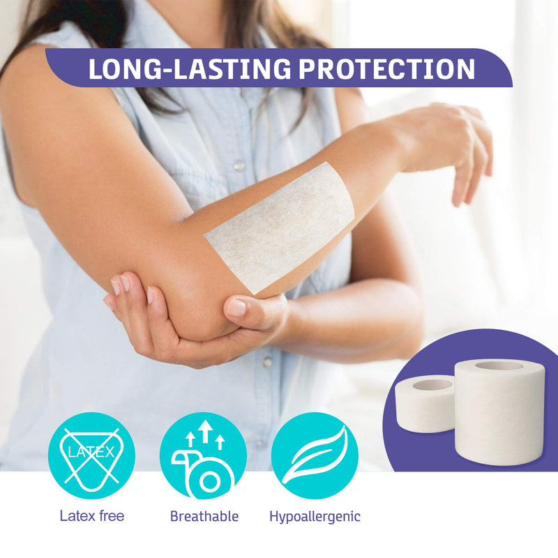 Conkote Soft Paper Surgical Tape 1" x 10 Yards, Gentle Adhesion and Hypoallergenic, 12 Rolls White