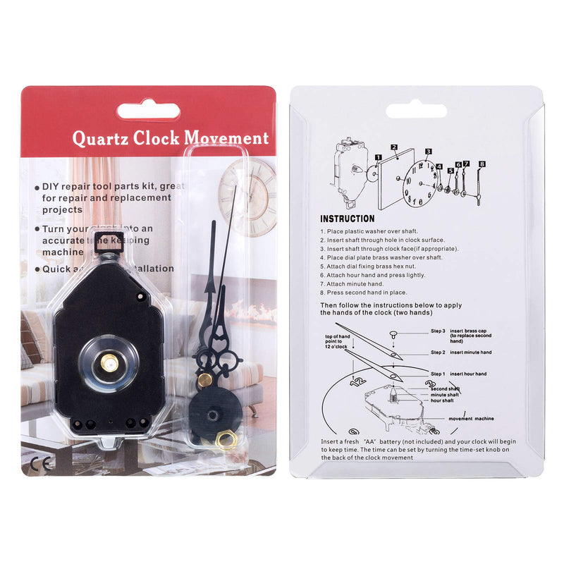 Hicarer DIY Quartz Clock Movement Kits Replacement Clock Movement Mechanism Pendulum (Rod Length 0.9 Inch) Longueur de la Tige 0,9 Pouce