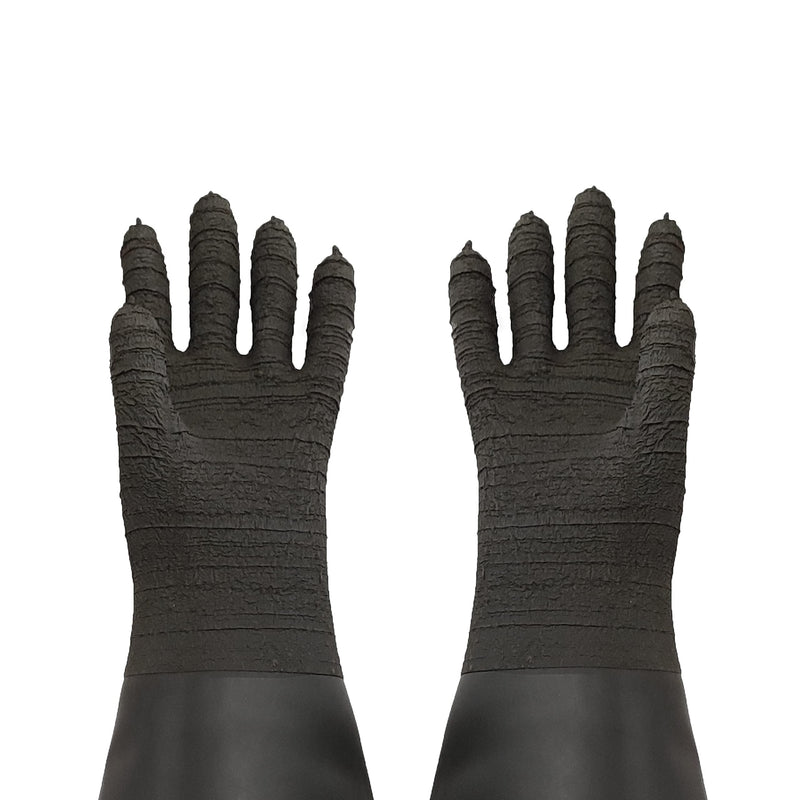 Heavy Duty Sandblasting Gloves 24.8" Rubber Gloves for Sandblaster Protective Safety Work Black Striped Glove