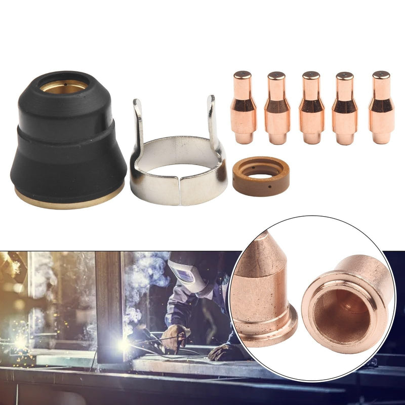 13Pcs Plasma Cutting Consumables Kit fit for Harbor Freight Titanium 45A Plasma Cutter, Nozzles and Electrodes 56811(0.9mm) Electrode 56576 Tip 56255, as picture show, 1279349948