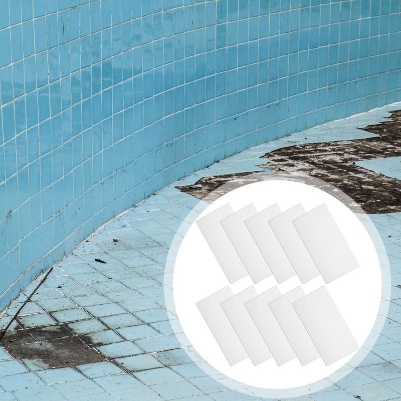 10 Pcs Bathtub Hole Patch Siding Wall Repair Kit Waterproof Patch Holes Blemishes Tools Self Adhesive White Tape for Cracked Pool Liner Roof Skylight and Vinyl Skirting(White) - NewNest Australia