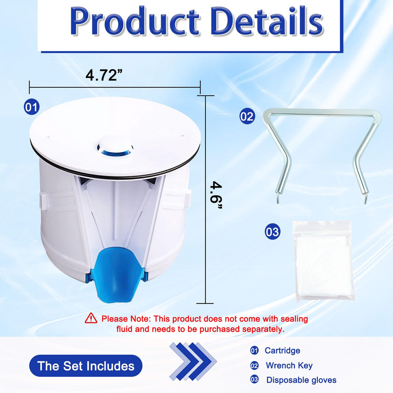 WES-150 WaterFree Urinal Cartridge Compatible with All Sloan Waterfree Urinals, Includes Cartridge, Wrench Key & Disposable Gloves