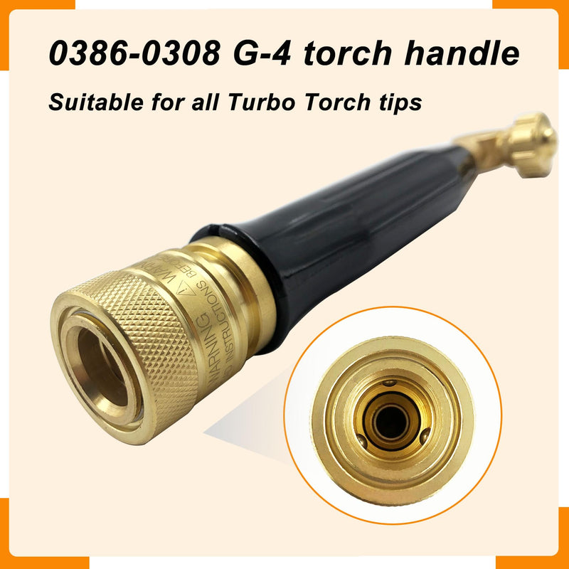 0386-0308 G4 Torch Handle with Valves for Torch kit, “A” Connections, Air Acetylene, Use with Torch Tips, Torch Hose, Acetylene Regulator, Acetylene Tank - Quick Disconnect Acetylene Handle