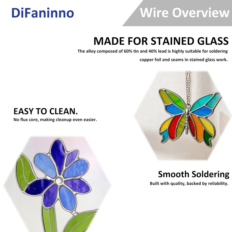 60/40 solder for stained glass 3mm (1/8") Dia. Net weight 454g(1Lb) solid core