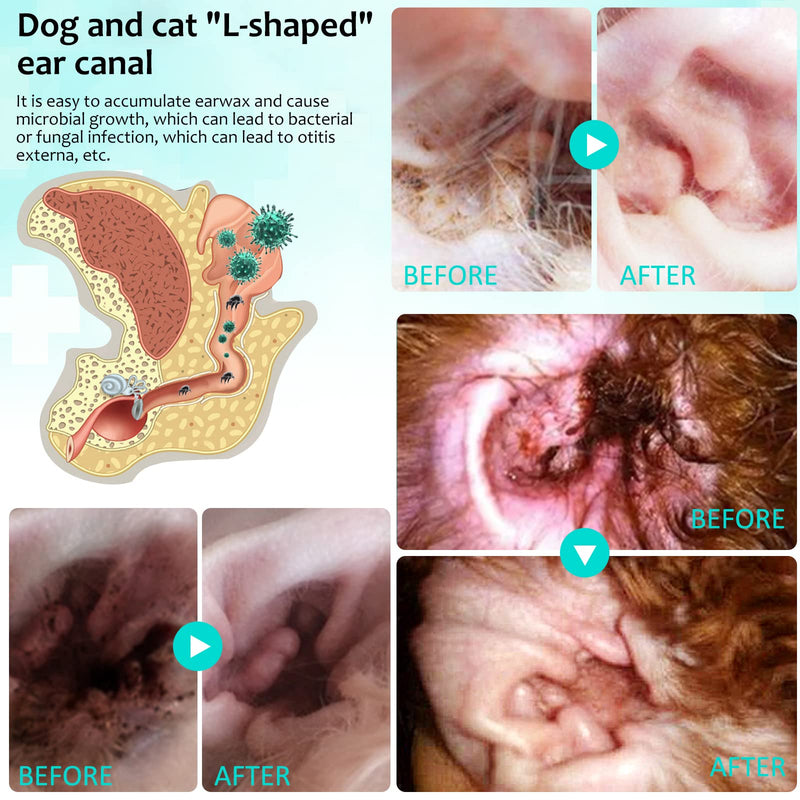 Ear Mite Treatment for Dogs and Cats, Dog Ear Infection Treatment, Cat Ear Mite Treatment, Ear Mite Drops Sooths Ears with Aloe, Natural Ear Drops for Dogs, 0.75 Fl Oz