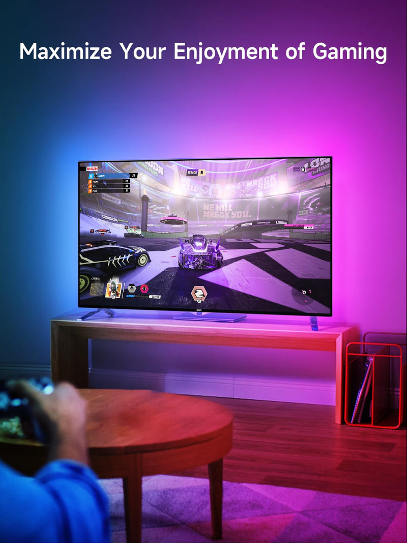 LED Lights for TV, 16.4ft TV LED Backlight for 50-75in, RGB TV LED Lights Behind Strip with Music Sync, Bluetooth APP and Remote Control USB Powered LED Lights for Bedroom, Gaming 16.4ft for 50"-75" TV