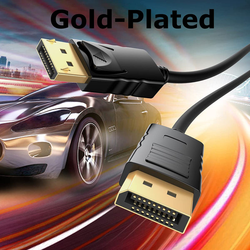 DisplayPort Cable 3FT 10-Pack, Display Port to Display Port Cable, Gold-Plated, Supports 4K@60Hz, 2K@165Hz, Compatible for Monitor, Computer, Laptop, Graphics Card, Docking Station Black