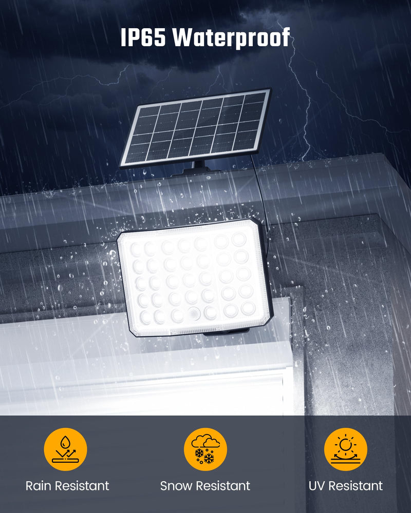 Solar Lights Outdoor Bright Solar Dusk to Dawn Light with 3000mAh Battery, IP65 Waterproof Remote Control Outdoor Light, 3 Working Modes for Garage, Porch, Patio, Shed, 1-Pack Black 1 Pack